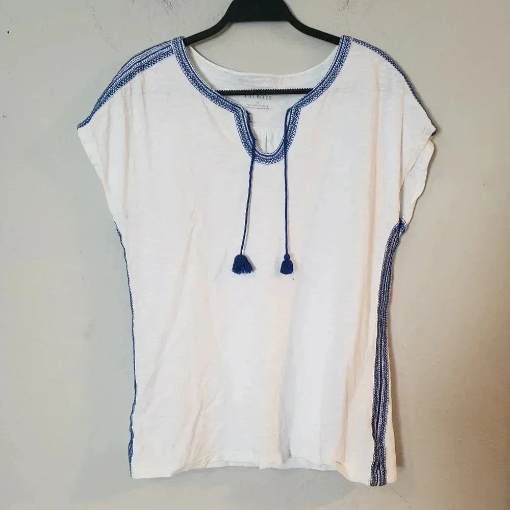 Talbots White Boho Top‎